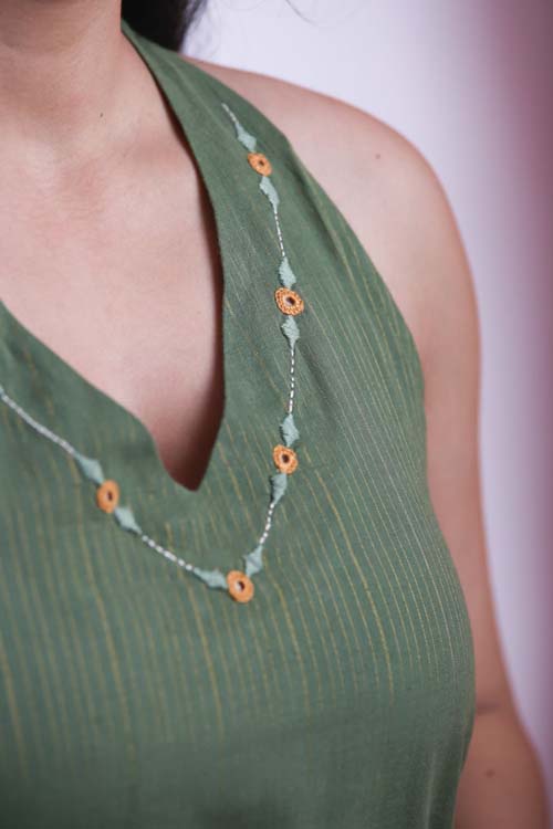 Urmul Desert Crafts- "Heena" Cotton Halter Neck Kurta - Image 2