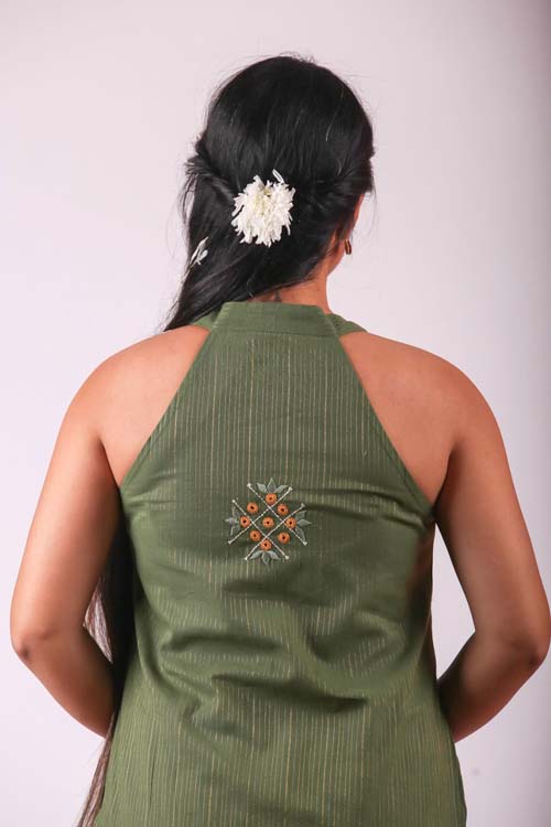 Urmul Desert Crafts- "Heena" Cotton Halter Neck Kurta - Image 8