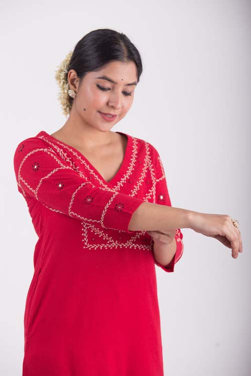 Urmul Desert Crafts- "Kungari"Straight Kurta - Image 5