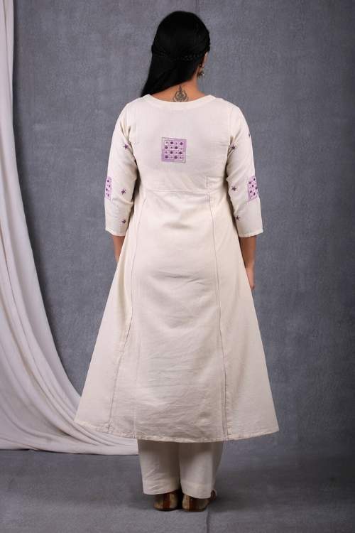 Urmul Desert Crafts-"Nayan Kurta" Angrakha Handloom Kurta - Image 7