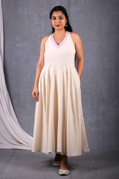 Urmul Desert Crafts-"Sankhu Dress" Halter Neck Handloom Dress