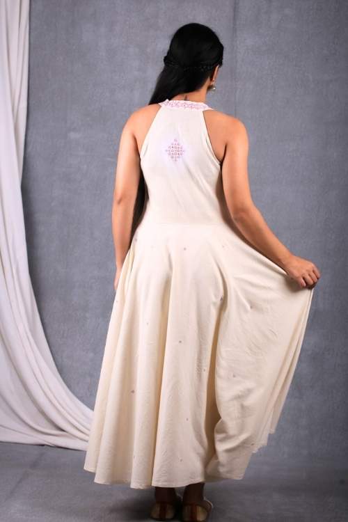 Urmul Desert Crafts-"Sankhu Dress" Halter Neck Handloom Dress - Image 7