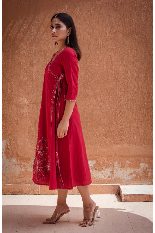 Urmul 'Hoor' Laal Ishq Cotton Kurti.(2pc kurta and pant set ) - Image 8