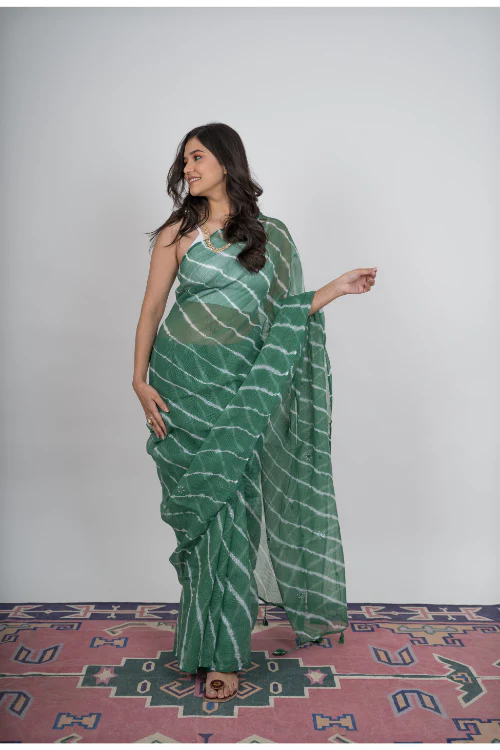 Urmul 'Kamini ' Pure Cotton Kotta Doriya Saree. - Image 3