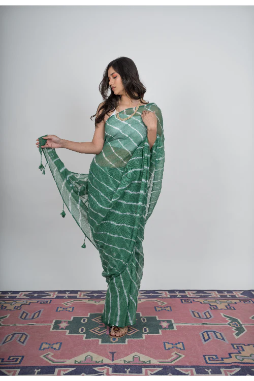 Urmul 'Kamini ' Pure Cotton Kotta Doriya Saree. - Image 5