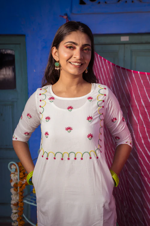 Urmul 'Khalq' Pure Cotton Kurti set.(Kurti,Pant and Dupatta) - Image 5