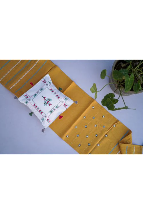 Urmul 'Laranya'Handembroidered Cushion Cover - Image 2