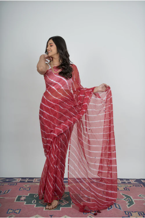 Urmul 'Malti ' Pure Cotton Kotta Doriya Saree. - Image 2