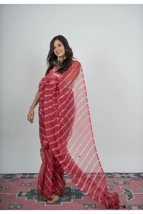 Urmul 'Malti ' Pure Cotton Kotta Doriya Saree. - Image 3