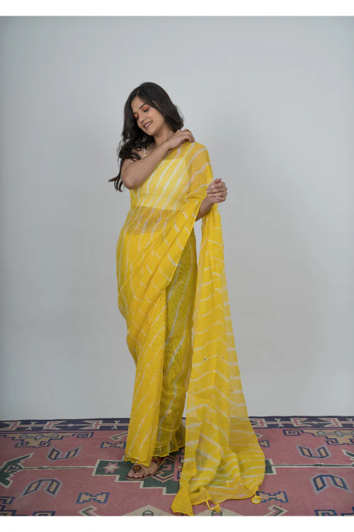 Urmul 'Nargis ' Pure Cotton Kotta Doriya Saree. - Image 2