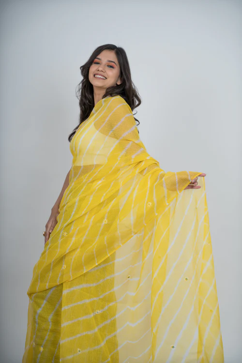 Urmul 'Nargis ' Pure Cotton Kotta Doriya Saree. - Image 3