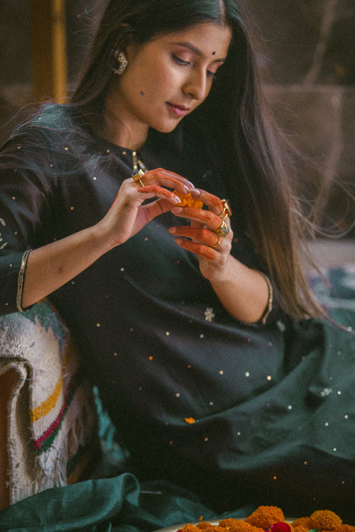 Urmul'Souma' Festive' Chanderi Kurti.(3Pc Kurta,Sharara And Dupatta Set) - Image 10