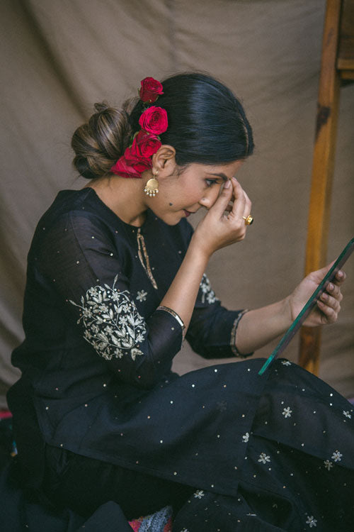 Urmul'Souma' Festive' Chanderi Kurti.(3Pc Kurta,Sharara And Dupatta Set) - Image 5