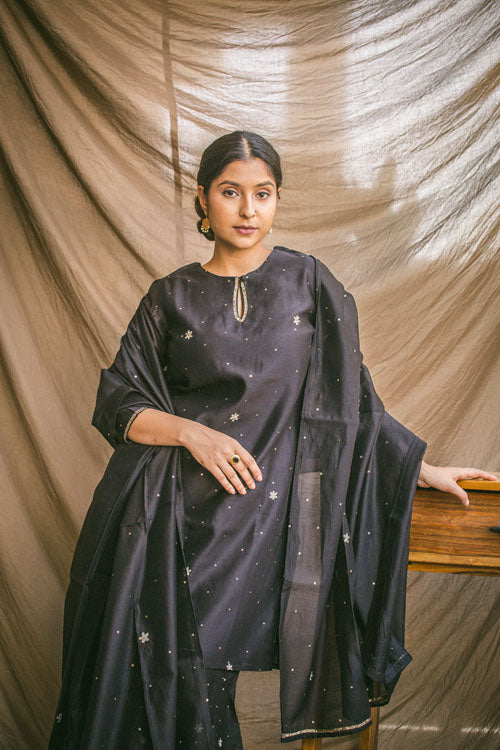 Urmul'Souma' Festive' Chanderi Kurti.(3Pc Kurta,Sharara And Dupatta Set) - Image 8
