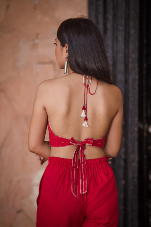 Urmul'Piharavaa' Laal ishq Cotton halter blouse - Image 3