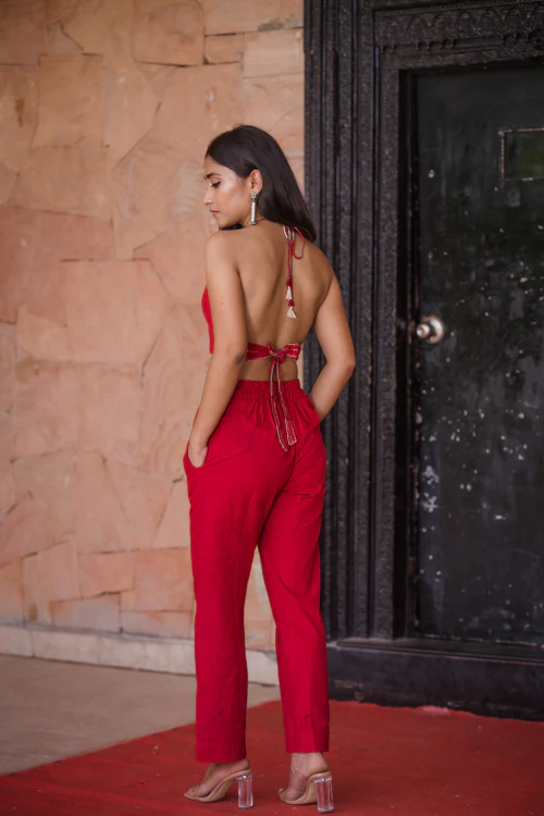Urmul'Piharavaa' Laal ishq Cotton halter blouse - Image 4
