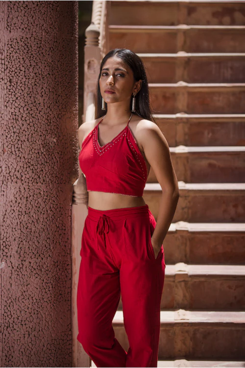 Urmul'Piharavaa' Laal ishq Cotton halter blouse - Image 6