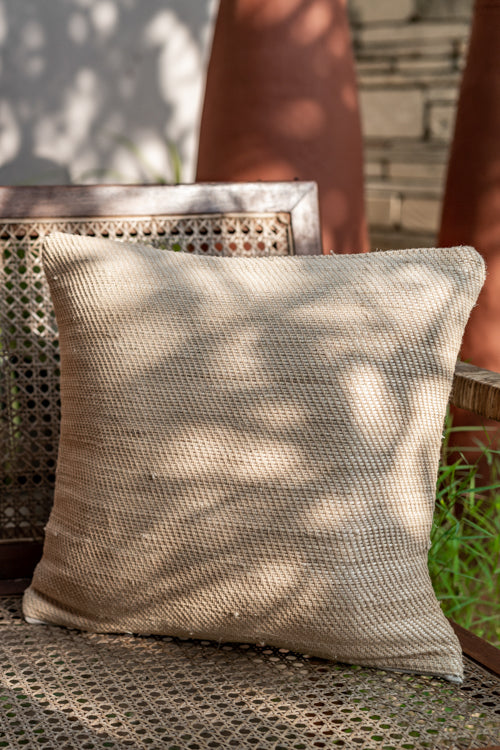 Veni Hand-Woven Cushion Cover (Single Pc)-Beige - Image 3