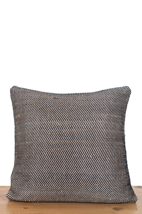 Veni Hand-Woven Cushion Cover (Single Pc)-Charcoal Black - Image 4
