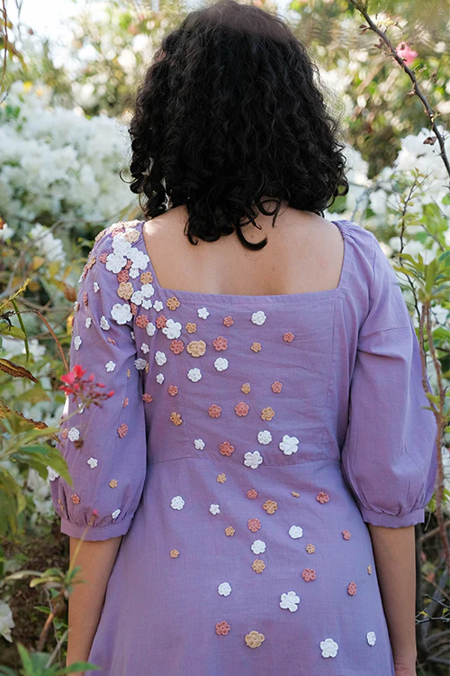 Okhai 'Water Lily' Hand Embroidered Cotton Dress - Image 7