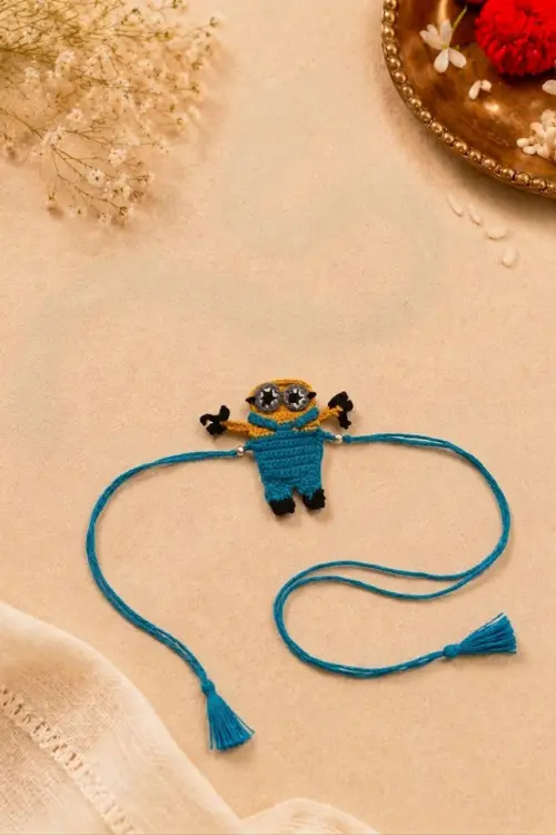 WHE Handmade Crochet Minion Rakhi