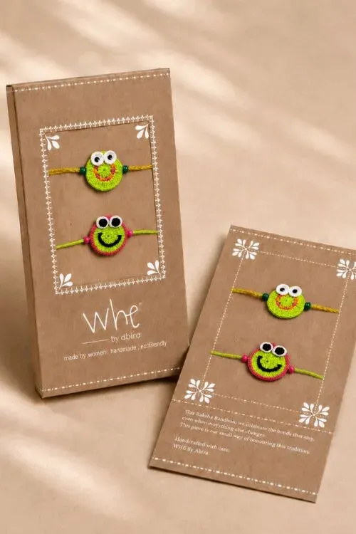 WHE Handmade Crochet Smiley Face Rakhi - Image 4