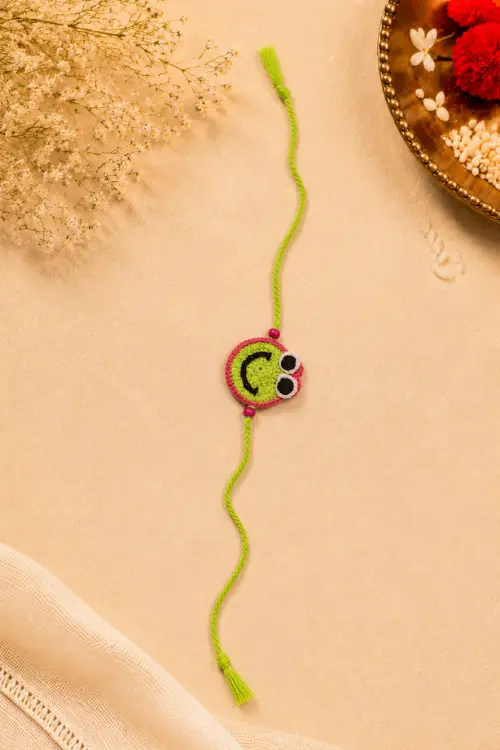 WHE Handmade Crochet Smiley Face Rakhi - Image 5