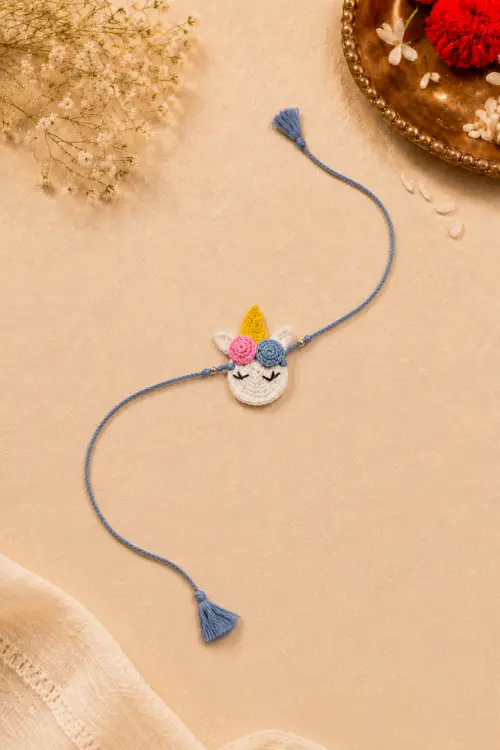 WHE Handmade Crochet Unicorn Rakhi