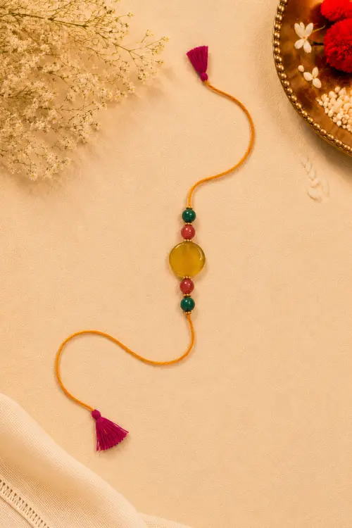 WHE Handmade Genuine Gemstone Rakhi Combo - Image 3