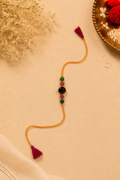WHE Handmade Genuine Gemstone Rakhi Combo - Image 4