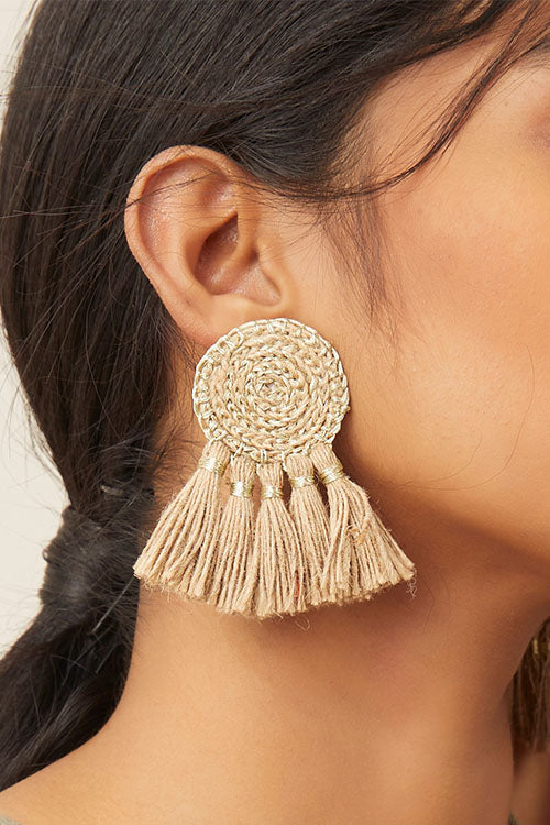 Whe Jute Tassel Earring - Image 3