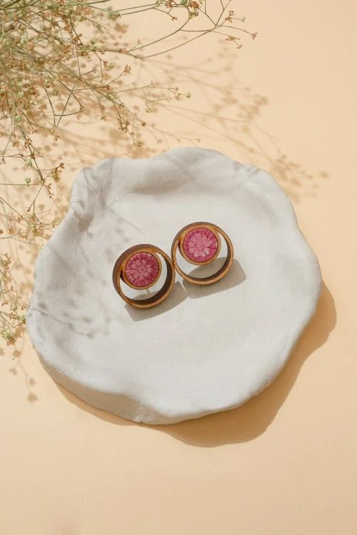 WHE Pink Repurposed Fabric And Wood Studs