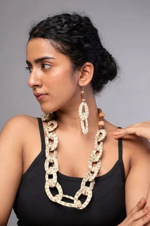 WHE Sabai Grass Handweaving Loop Earrings - Image 2