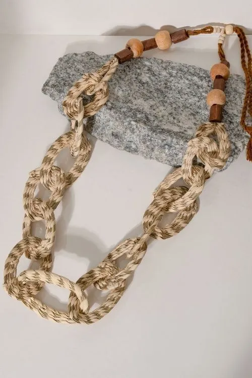 WHE Sabai Grass Handweaving Loop Necklace - Image 2