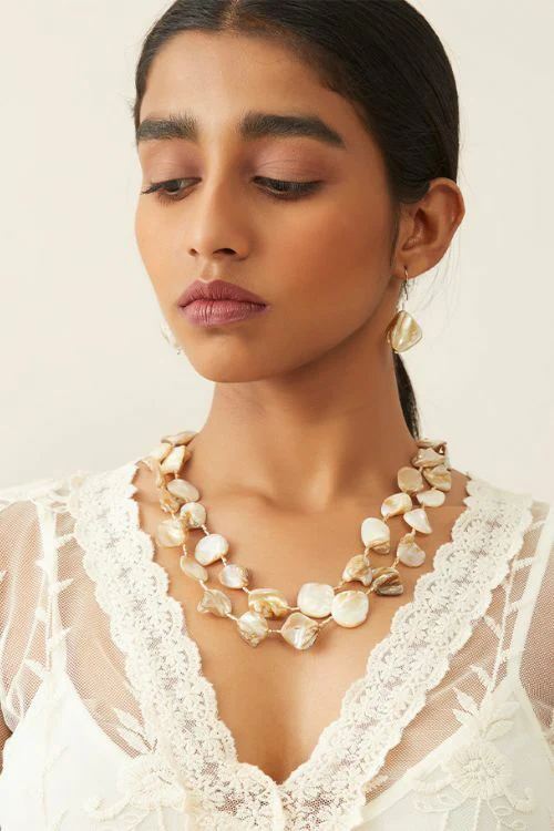 WHE Sea Secrets 'Pebble' Mother Of Pearl Earrings - Image 2