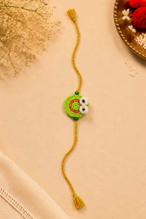WHE Set Of 2 Handmade Crochet Frog & Turtle Rakhi Combo - Image 5