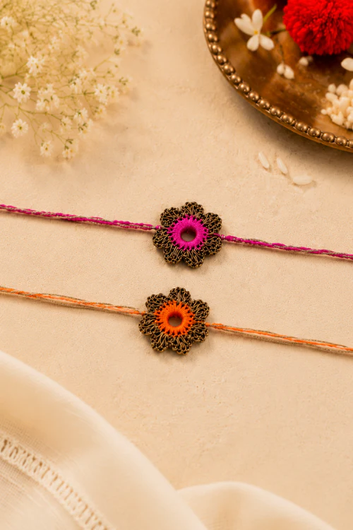 WHE Set Of 2 Handmade Crochet Rakhi Combo - Image 2