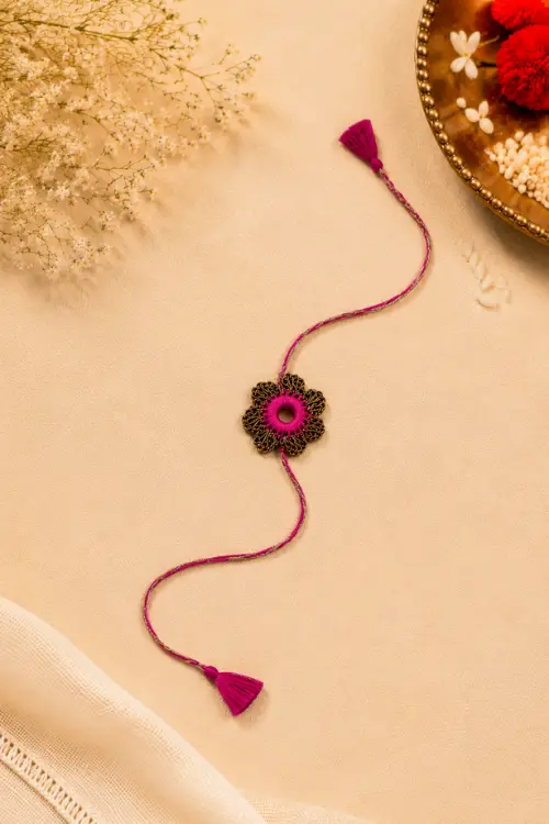 WHE Set Of 2 Handmade Crochet Rakhi Combo - Image 3