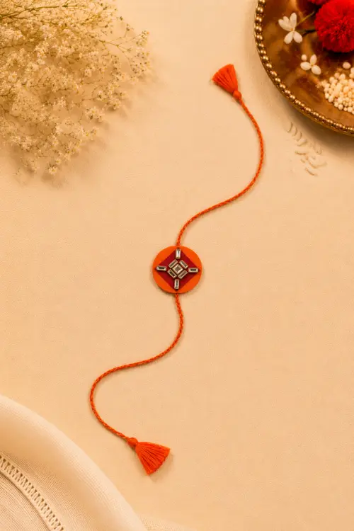 WHE Set Of 2 Handmade Kundan Rakhi Combo - Image 3