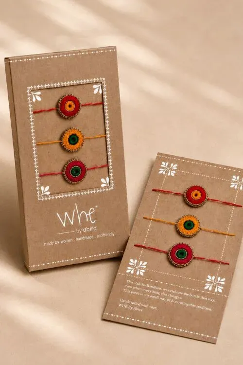 WHE Set Of 3 Handmade Crochet Rakhi Combo - Image 6