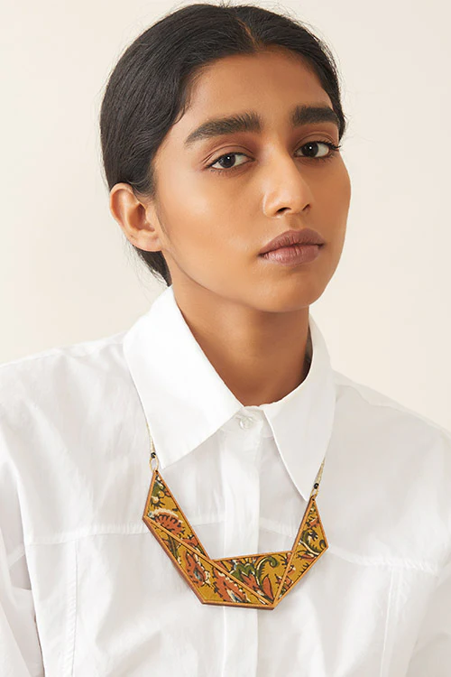 Whebyabira Connecting Triangle Kalamkari Mdf Necklace - Image 2