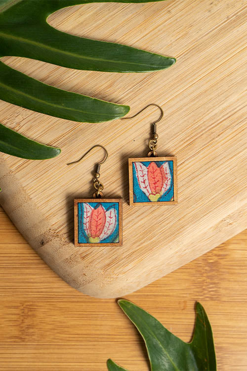 Whebyabira Handcrafted Floral MDF Earrings - Image 3