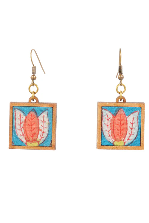 Whebyabira Handcrafted Floral MDF Earrings - Image 4