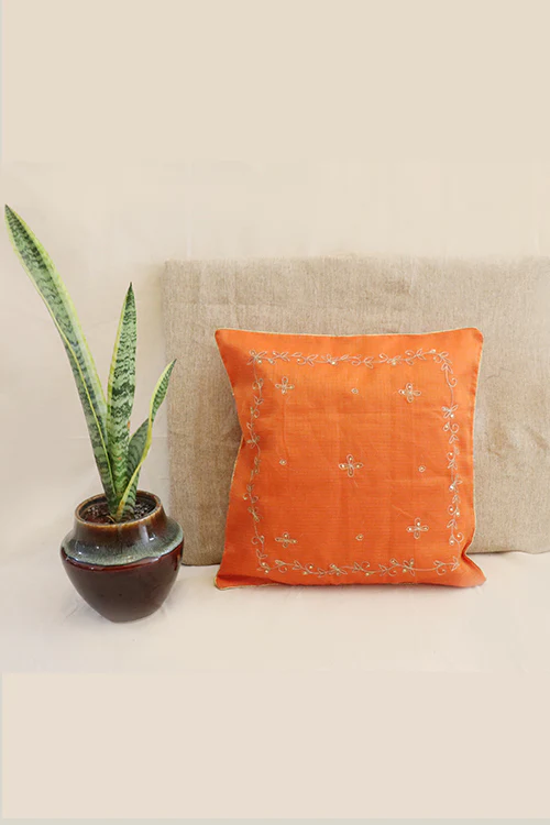 Whebyabira-Handembroidered Kota festive cushion cover-6 - Image 2