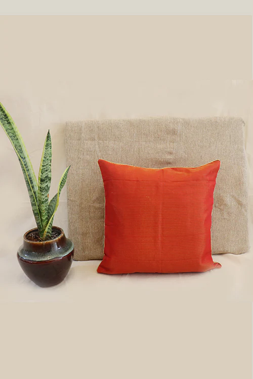 Whebyabira-Handmade Solid Red Kota festive cushion cover - Image 2