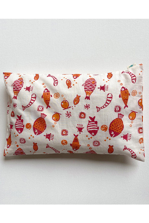 Whitewater Kids Gift Set - Organic Fish Print Kapok Pillow with Maracas - Image 3