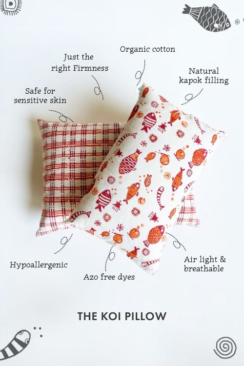 Whitewater Kids Gift Set - Organic Fish Print Kapok Pillow with Maracas - Image 5