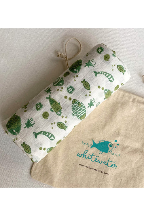 Whitewater Kids Organic Koi Mint Swaddle - Image 3