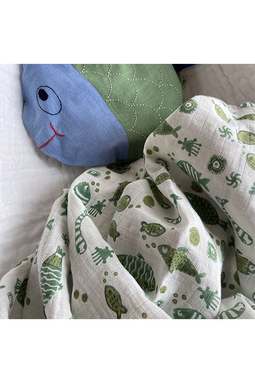Whitewater Kids Organic Koi Mint Swaddle - Image 4