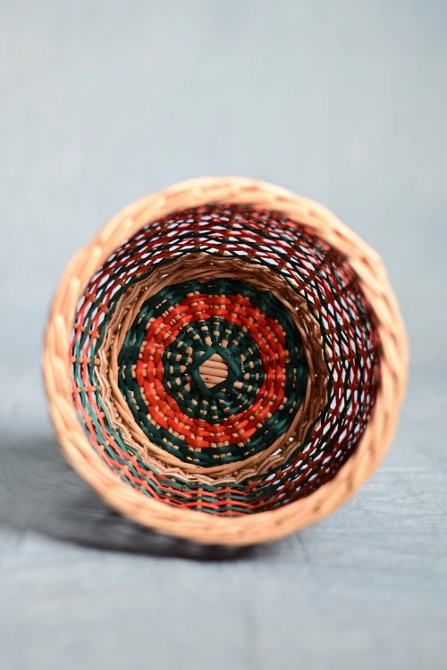 Kadam Haat Wicker Table Planter - Multicolour - Image 3
